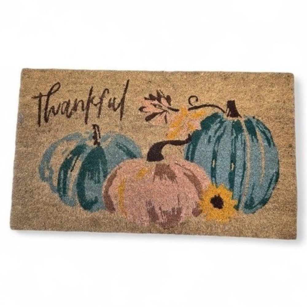 Thankful Fall Pumpkins Autumn Coir Front Doormat‎